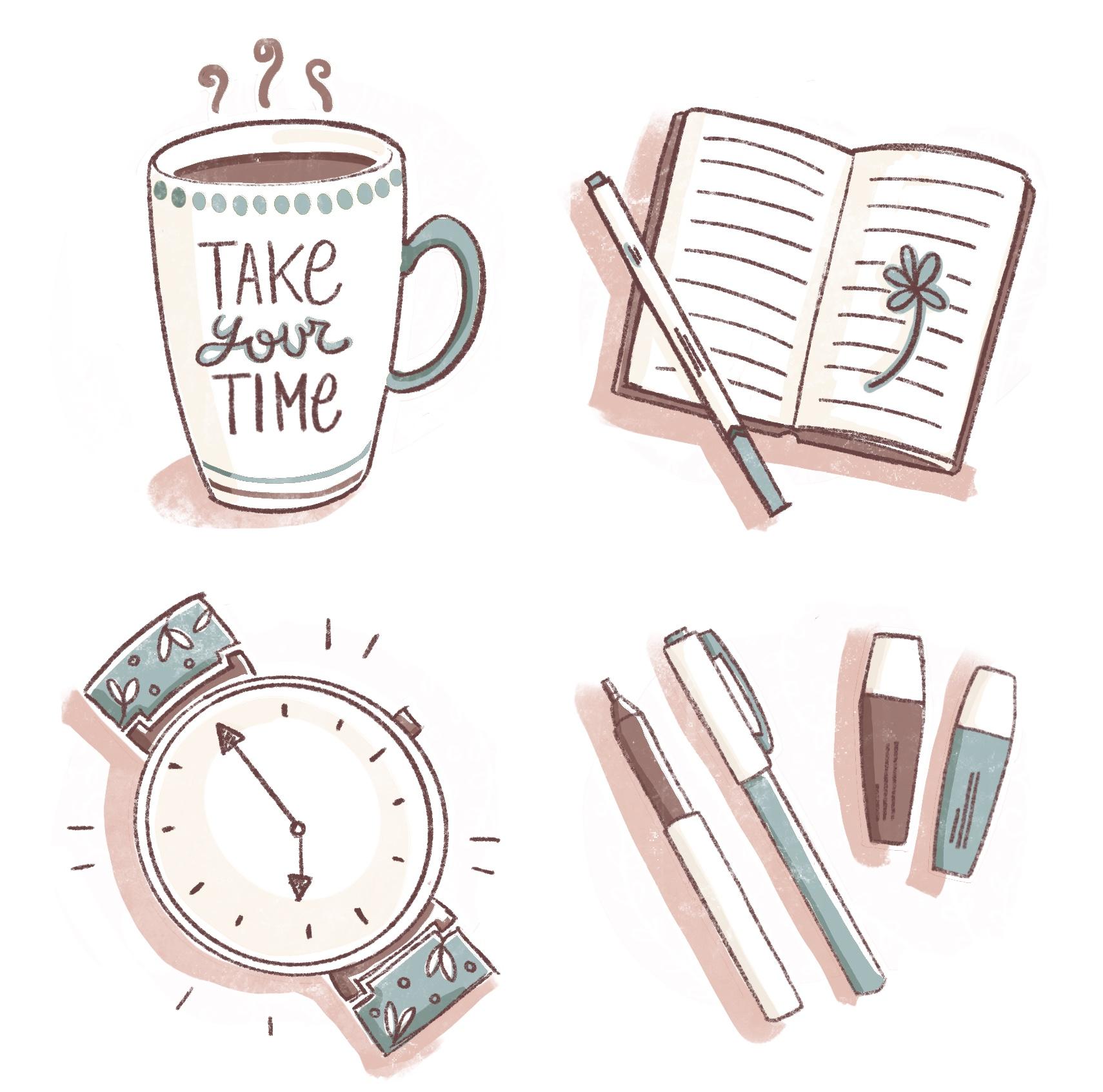 illustrazioni spot sui benefici del journaling