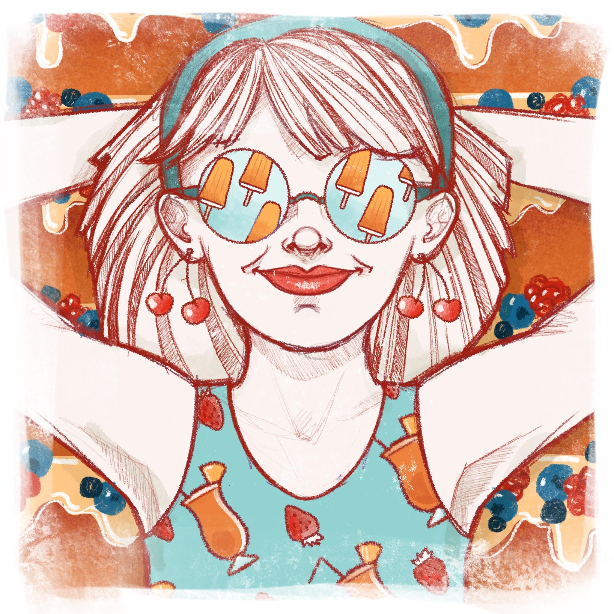 Empowering summer illustration of women, authentic and carefree retro-inspired poster design