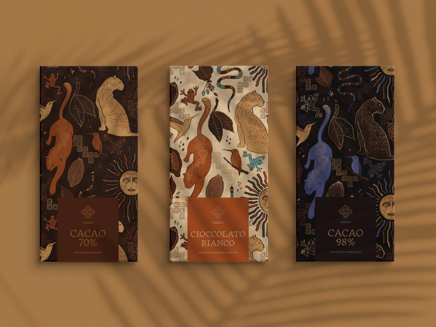 Chocolate bar wrapping paper, packaging mockup design